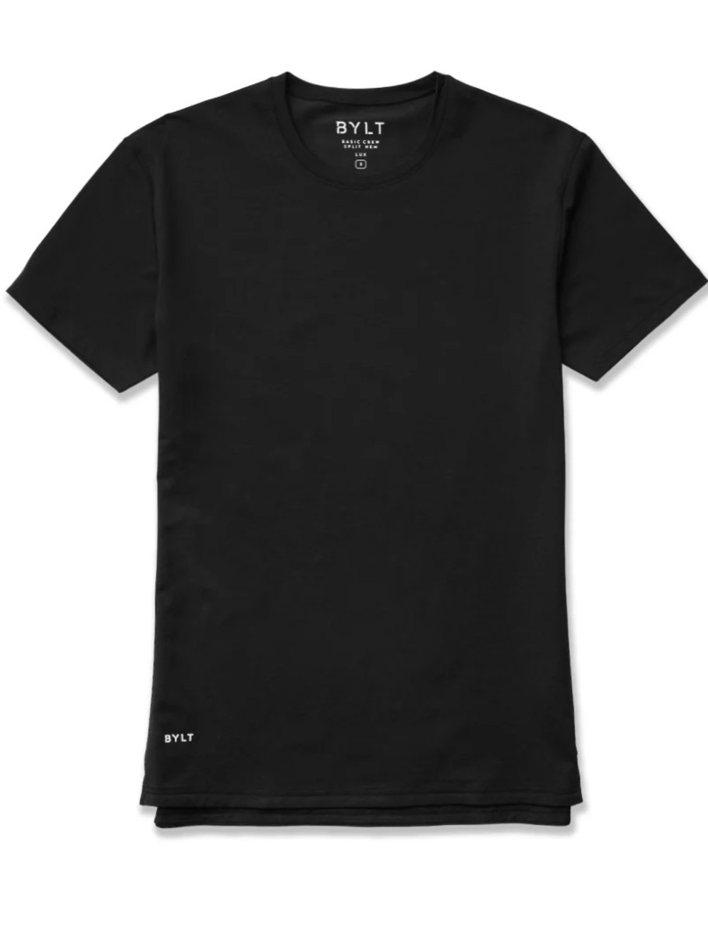 Bylt Basics Lux Split Hem Crewneck T-Shirt in Black